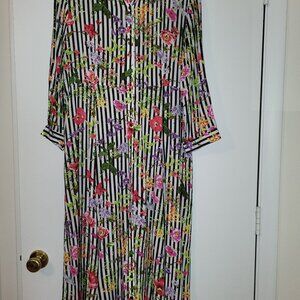 Philosophy Brand Maxi Dress, Multi stripe/floral design, size 12